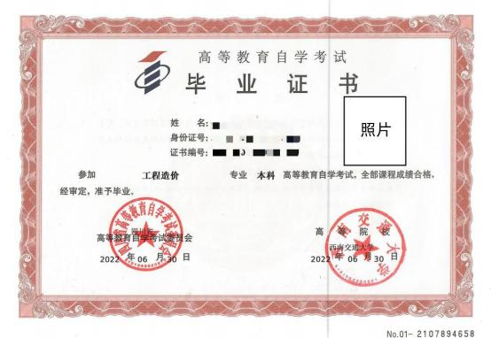西南交通大學(xué)網(wǎng)絡(luò)教育學(xué)院高等教育自學(xué)考試畢業(yè)證書