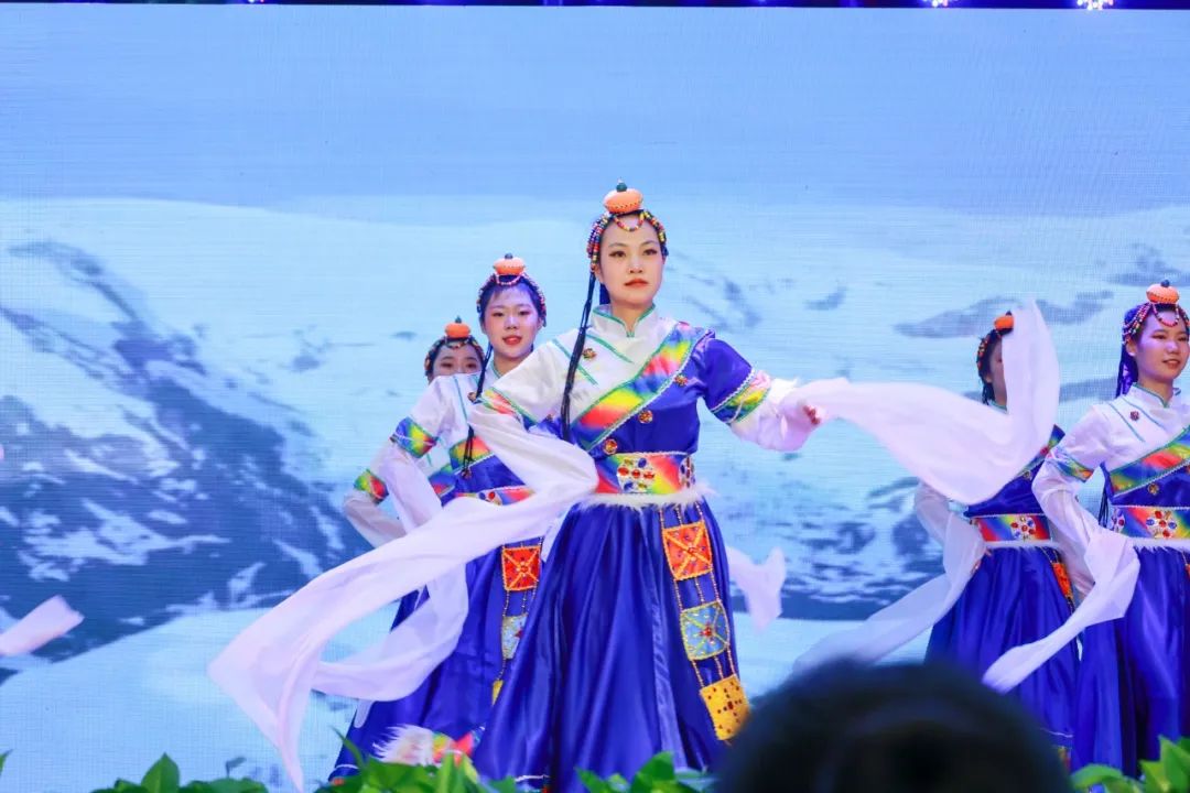 我校學(xué)生表演的民族舞《雪域飛舞》