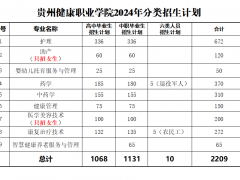 貴州健康職業(yè)學(xué)院2024年分類考試招生章程
